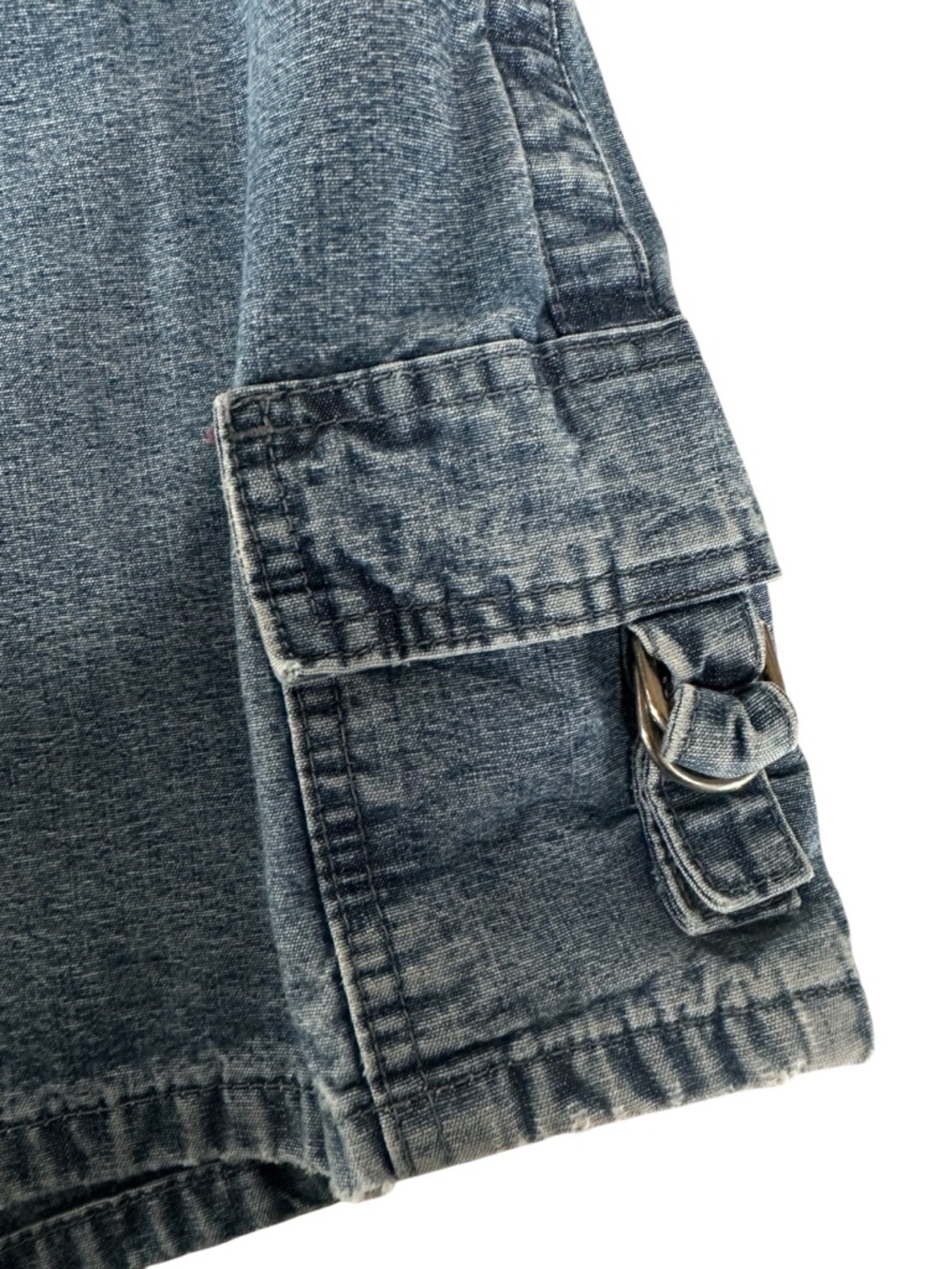 RIVETED BY LEE VINTAGE / Blue Denim High Waisted Shorts Cargo Pockets / Size 4 - Picture 4 of 9